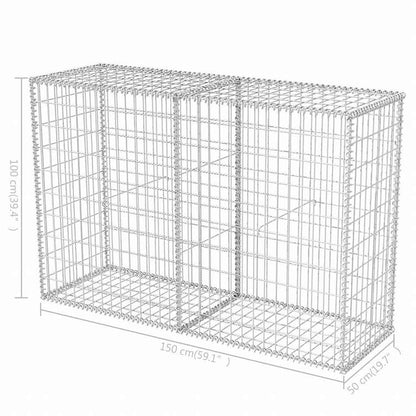 vidaXL ガビオンバスケット 亜鉛メッキ鋼製 150x50x100 cmハードウェア フェンス&バリア フェンスパネル(代引不可)