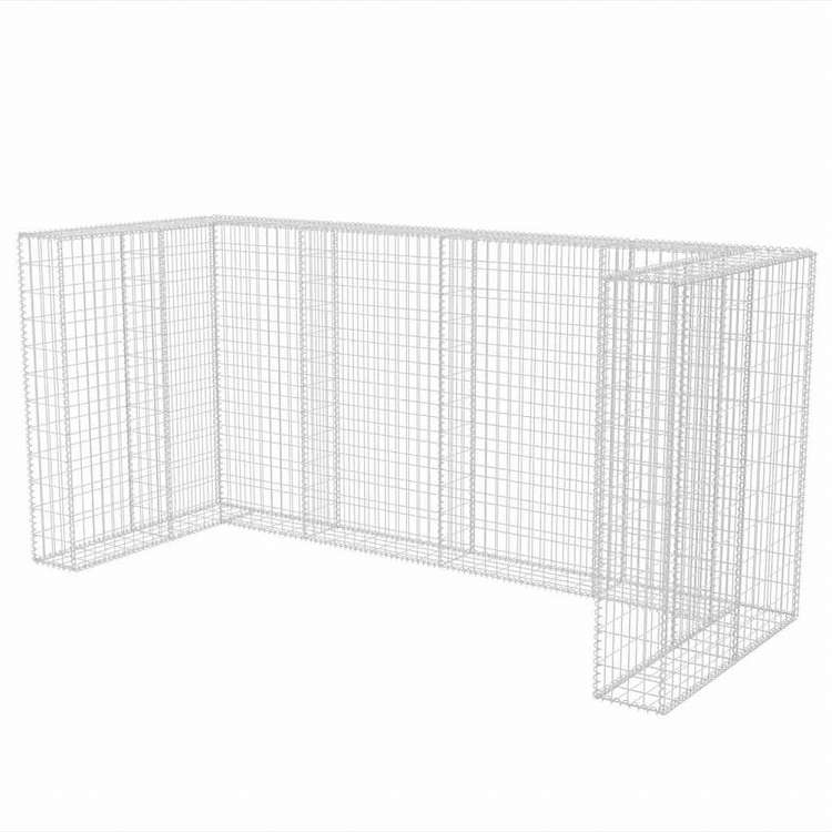 vidaXL ガビオン トリプルウイリー式ゴミ箱目隠し スチール製 250x100x120cmホーム&ガーデン 家事用品 廃棄物処理用品 ごみ箱・廃棄物コンテナ用囲い(代引不可)