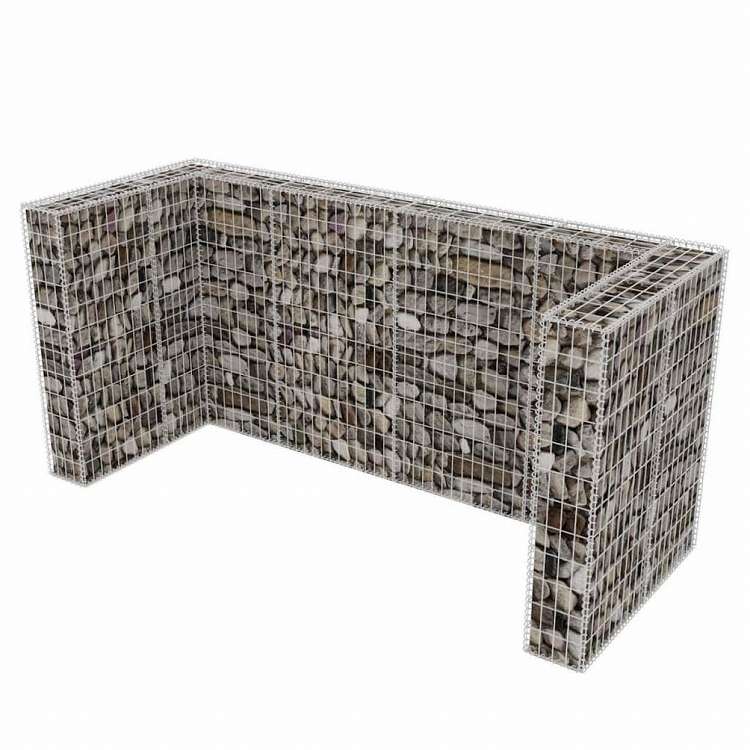 vidaXL ガビオン トリプルウイリー式ゴミ箱目隠し スチール製 250x100x120cmホーム&ガーデン 家事用品 廃棄物処理用品 ごみ箱・廃棄物コンテナ用囲い(代引不可)