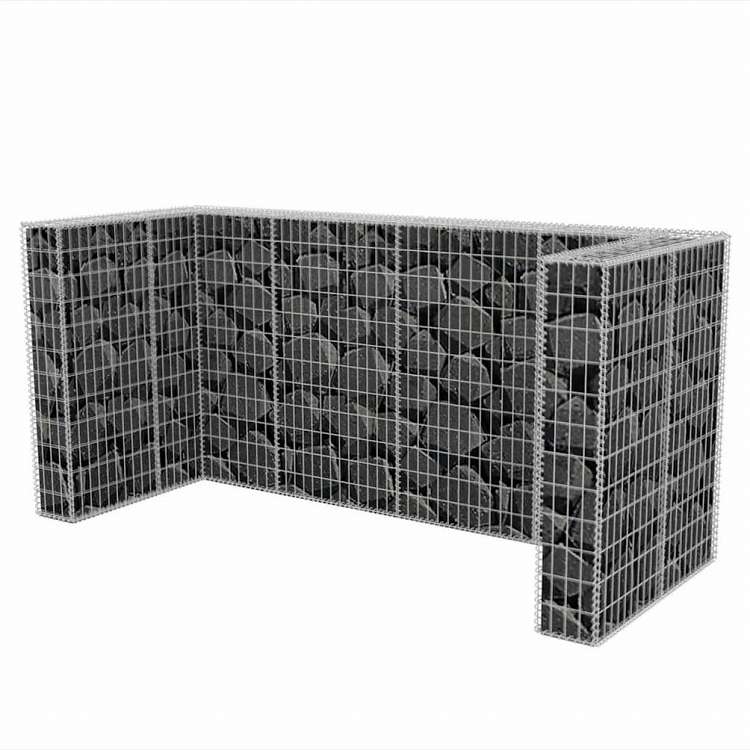 vidaXL ガビオン トリプルウイリー式ゴミ箱目隠し スチール製 250x100x120cmホーム&ガーデン 家事用品 廃棄物処理用品 ごみ箱・廃棄物コンテナ用囲い(代引不可)
