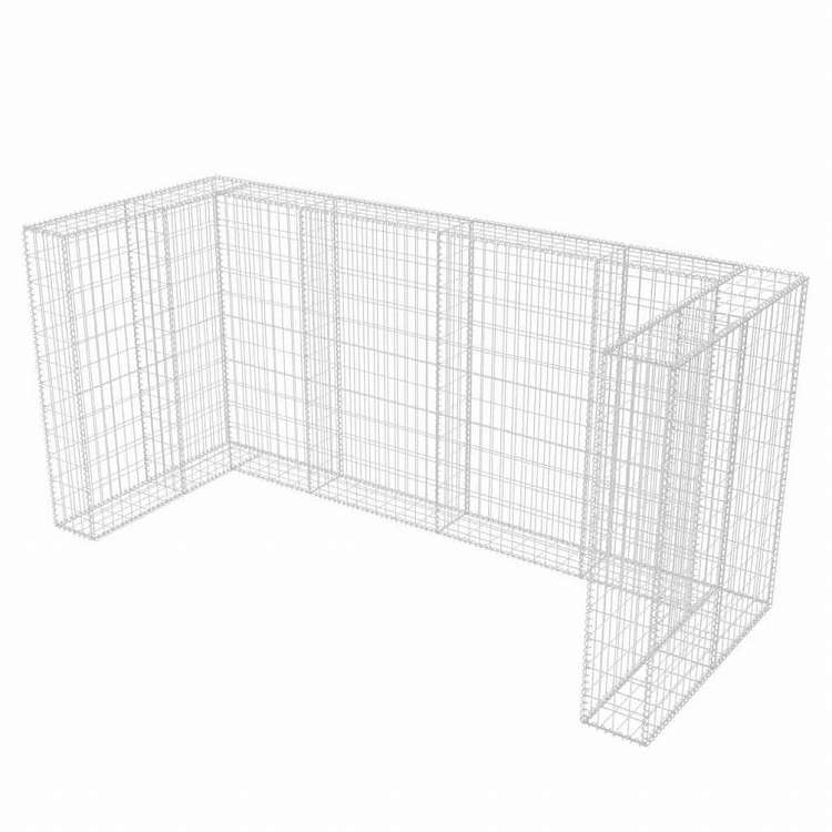 vidaXL ガビオン トリプルウイリー式ゴミ箱目隠し スチール製 250x100x120cmホーム&ガーデン 家事用品 廃棄物処理用品 ごみ箱・廃棄物コンテナ用囲い(代引不可)