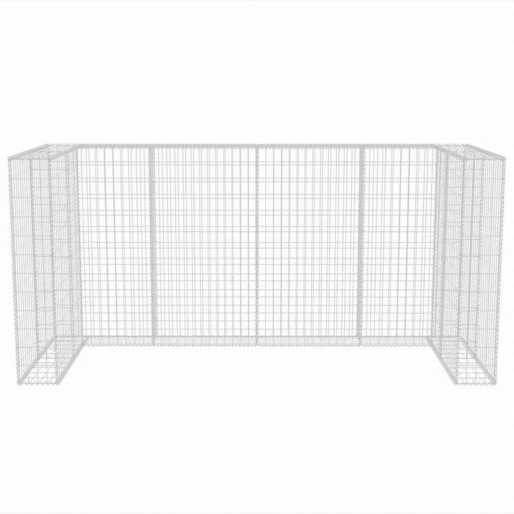 vidaXL ガビオン トリプルウイリー式ゴミ箱目隠し スチール製 250x100x120cmホーム&ガーデン 家事用品 廃棄物処理用品 ごみ箱・廃棄物コンテナ用囲い(代引不可)