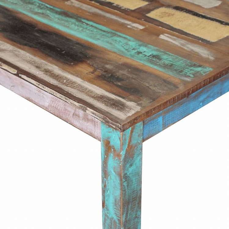 vidaXL ダイニングテーブル 無垢 再生木材 80x82x76cm家具 テーブル キッチン・ダイニングルームテーブル(代引不可)