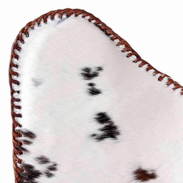 vidaXL バタフライチェア ブラウン&ホワイト 本牛革家具 チェア アームチェア・リクライニングチェア・スリーピングチェア(代引不可)