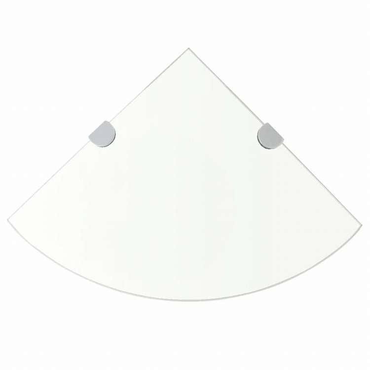 vidaXL コーナーシェルフ クローム棚受け付き ガラス製 透明 25x25cm家具 棚 壁面収納棚・壁面ラック(代引不可)