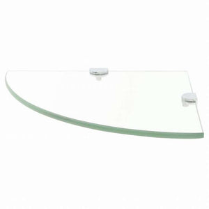 vidaXL コーナーシェルフ クローム棚受け付き ガラス製 透明 25x25cm家具 棚 壁面収納棚・壁面ラック(代引不可)