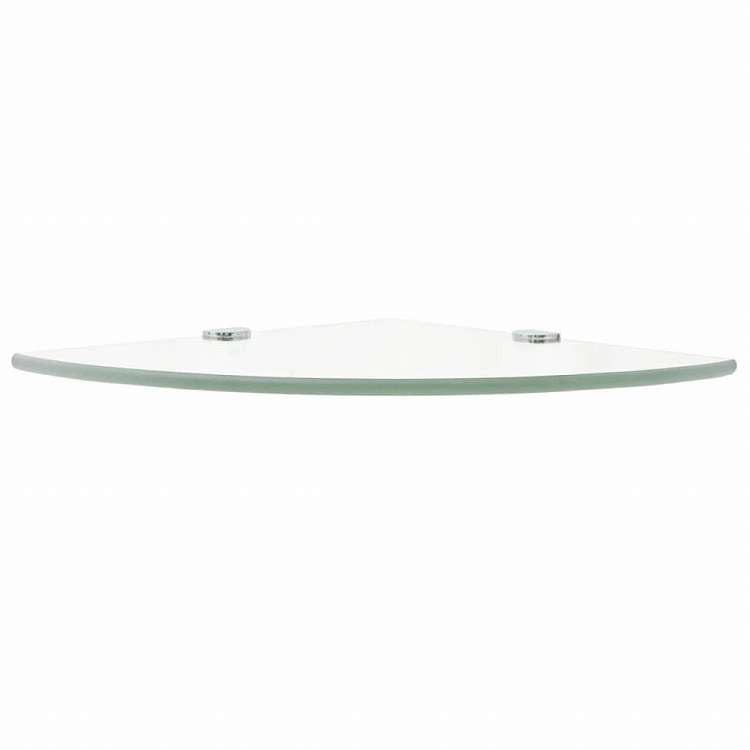 vidaXL コーナーシェルフ クローム棚受け付き ガラス製 透明 25x25cm家具 棚 壁面収納棚・壁面ラック(代引不可)