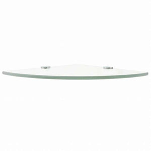 vidaXL コーナーシェルフ クローム棚受け付き ガラス製 透明 25x25cm家具 棚 壁面収納棚・壁面ラック(代引不可)