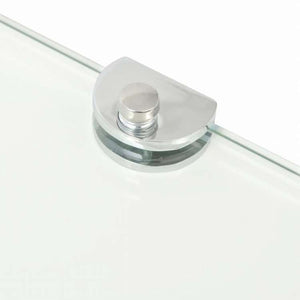 vidaXL コーナーシェルフ クローム棚受け付き ガラス製 透明 25x25cm家具 棚 壁面収納棚・壁面ラック(代引不可)