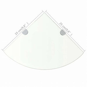 vidaXL コーナーシェルフ クローム棚受け付き ガラス製 透明 25x25cm家具 棚 壁面収納棚・壁面ラック(代引不可)