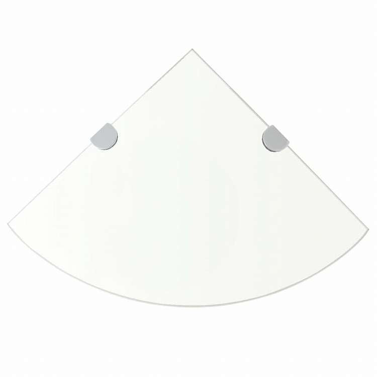 vidaXL コーナーシェルフ クローム棚受け付き ガラス製 透明 35x35cm家具 棚 壁面収納棚・壁面ラック(代引不可)