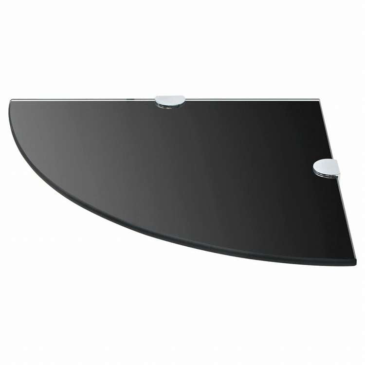 vidaXL コーナーシェルフ クローム棚受け付き ガラス製 ブラック 25x25cm家具 棚 壁面収納棚・壁面ラック(代引不可)