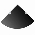 vidaXL コーナーシェルフ クローム棚受け付き ガラス製 ブラック 25x25cm家具 棚 壁面収納棚・壁面ラック(代引不可)