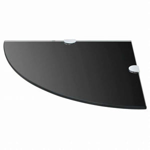 vidaXL コーナーシェルフ クローム棚受け付き ガラス製 ブラック 25x25cm家具 棚 壁面収納棚・壁面ラック(代引不可)