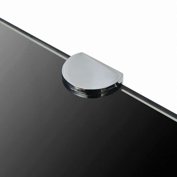 vidaXL コーナーシェルフ クローム棚受け付き ガラス製 ブラック 25x25cm家具 棚 壁面収納棚・壁面ラック(代引不可)