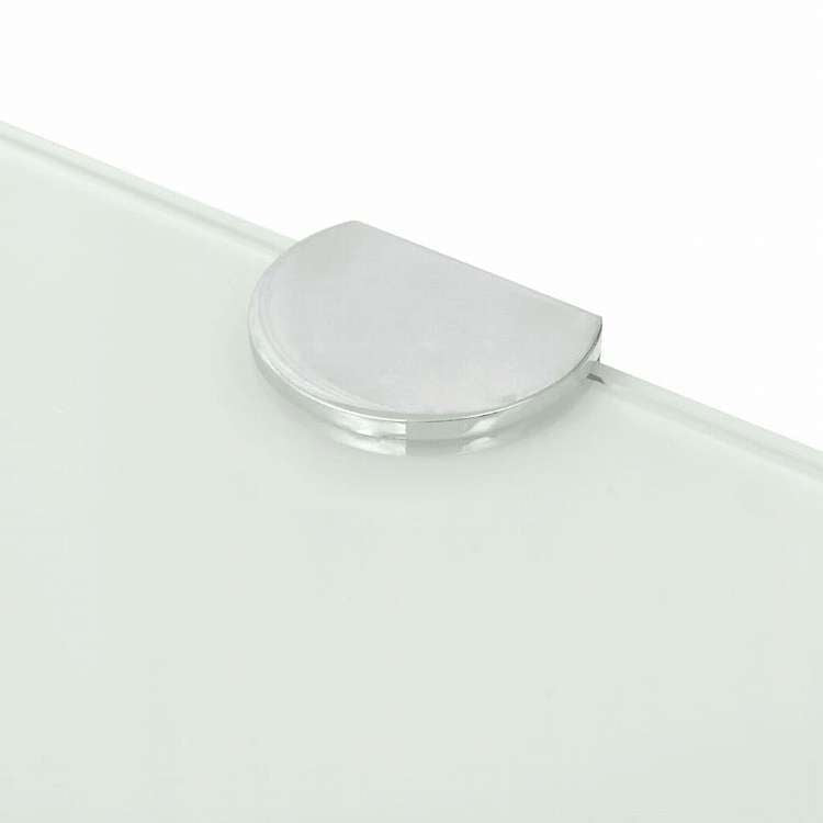 vidaXL コーナーシェルフ クローム棚受け付き ガラス製 ホワイト 25x25cm家具 棚 壁面収納棚・壁面ラック(代引不可)