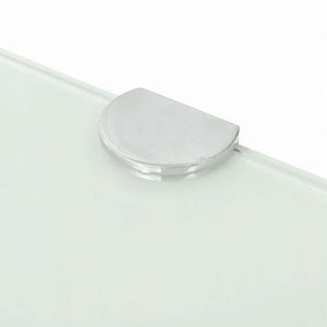 vidaXL コーナーシェルフ クローム棚受け付き ガラス製 ホワイト 25x25cm家具 棚 壁面収納棚・壁面ラック(代引不可)