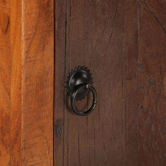 vidaXL ナイトテーブル アカシア無垢材&再生木製家具 テーブル ベッドサイドテーブル(代引不可)