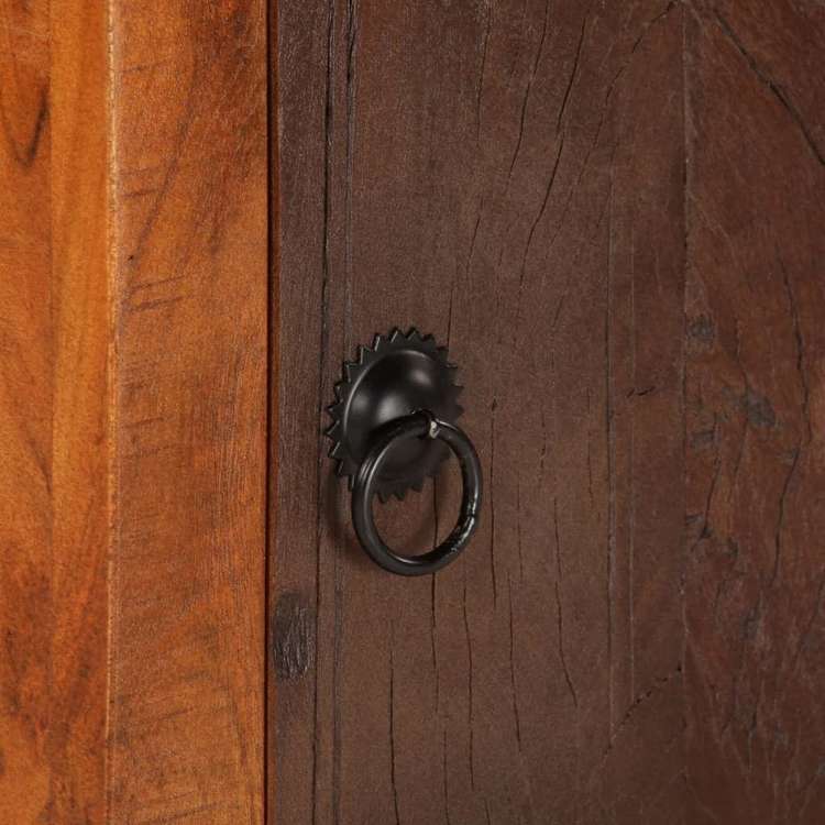 vidaXL ナイトテーブル アカシア無垢材&再生木製家具 テーブル ベッドサイドテーブル(代引不可)