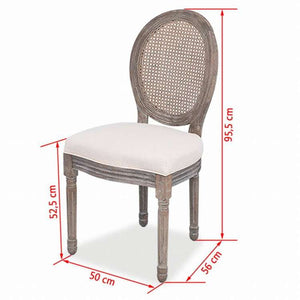 vidaXL ダイニングチェア 2点セット クリーム 布張り家具 チェア キッチン・ダイニングルームチェア(代引不可)