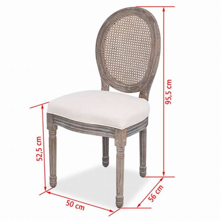 vidaXL ダイニングチェア 4点セット クリーム 布張り家具 チェア キッチン・ダイニングルームチェア(代引不可)