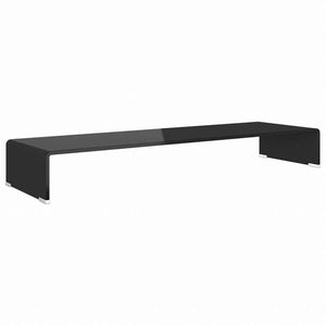 vidaXL TV台/モニターライザー ガラス製 ブラック 100x30x13 cm家具 AVラック・テレビ台(代引不可)