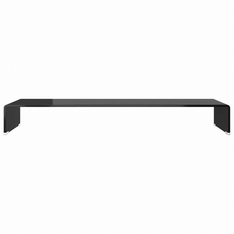 vidaXL TV台/モニターライザー ガラス製 ブラック 100x30x13 cm家具 AVラック・テレビ台(代引不可)