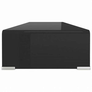 vidaXL TV台/モニターライザー ガラス製 ブラック 100x30x13 cm家具 AVラック・テレビ台(代引不可)