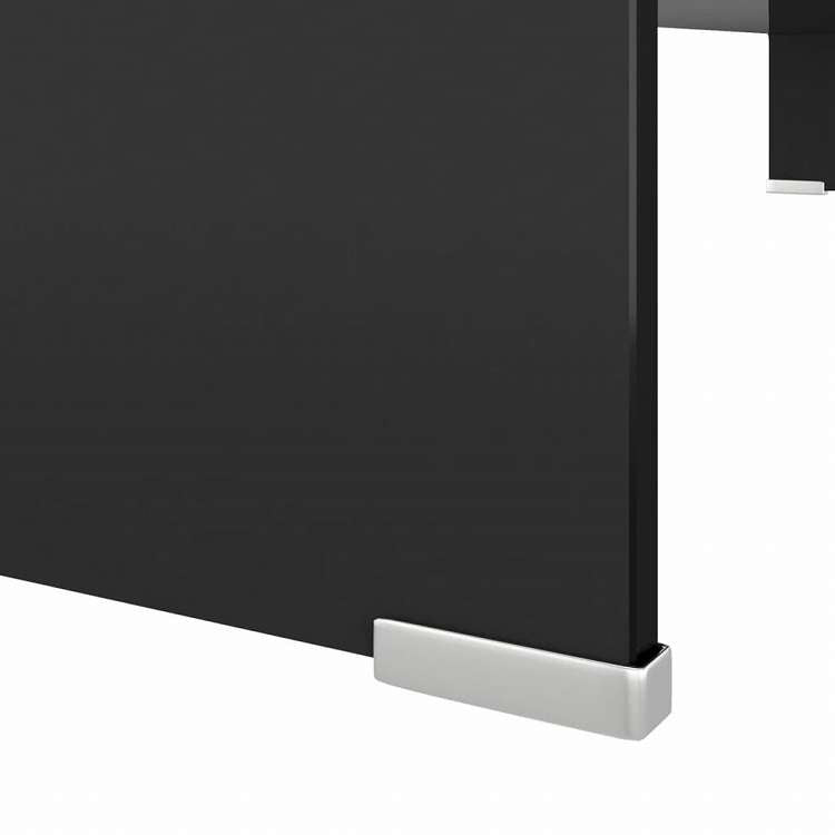 vidaXL TV台/モニターライザー ガラス製 ブラック 100x30x13 cm家具 AVラック・テレビ台(代引不可)