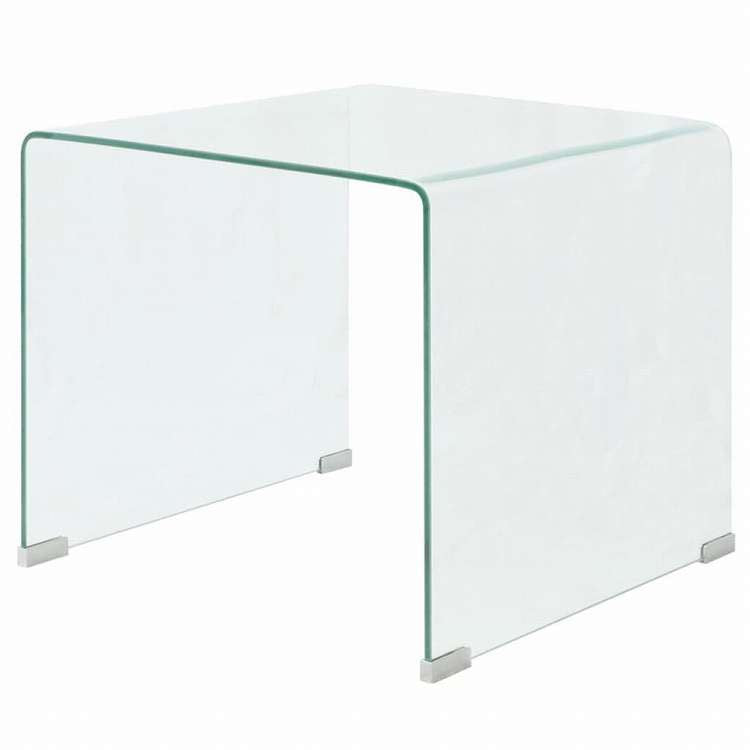 vidaXL コーヒーテーブル 49.5x50x45cm 強化ガラス製 クリア家具 テーブル アクセントテーブル コーヒーテーブル(代引不可)