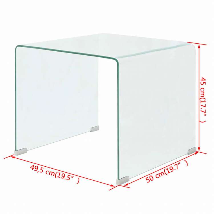 vidaXL コーヒーテーブル 49.5x50x45cm 強化ガラス製 クリア家具 テーブル アクセントテーブル コーヒーテーブル(代引不可)