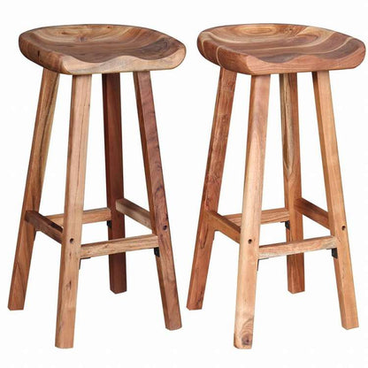 vidaXL バースツール 2点セット アカシア無垢材家具 チェア テーブル・バースツール(代引不可)