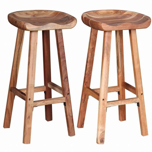 vidaXL バースツール 2点セット アカシア無垢材家具 チェア テーブル・バースツール(代引不可)