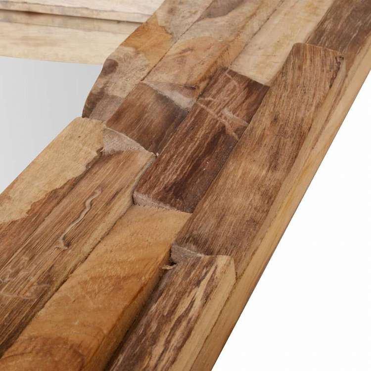 vidaXL インテリアミラー チーク材 90x60cm 長方形ホーム&ガーデン デコレーション 鏡(代引不可)