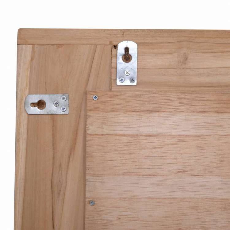 vidaXL インテリアミラー チーク材 90x60cm 長方形ホーム&ガーデン デコレーション 鏡(代引不可)