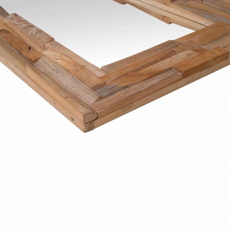 vidaXL インテリアミラー チーク材 90x60cm 長方形ホーム&ガーデン デコレーション 鏡(代引不可)