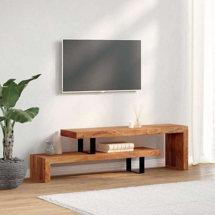 vidaXL TV台 アカシア無垢材家具 AVラック・テレビ台(代引不可)