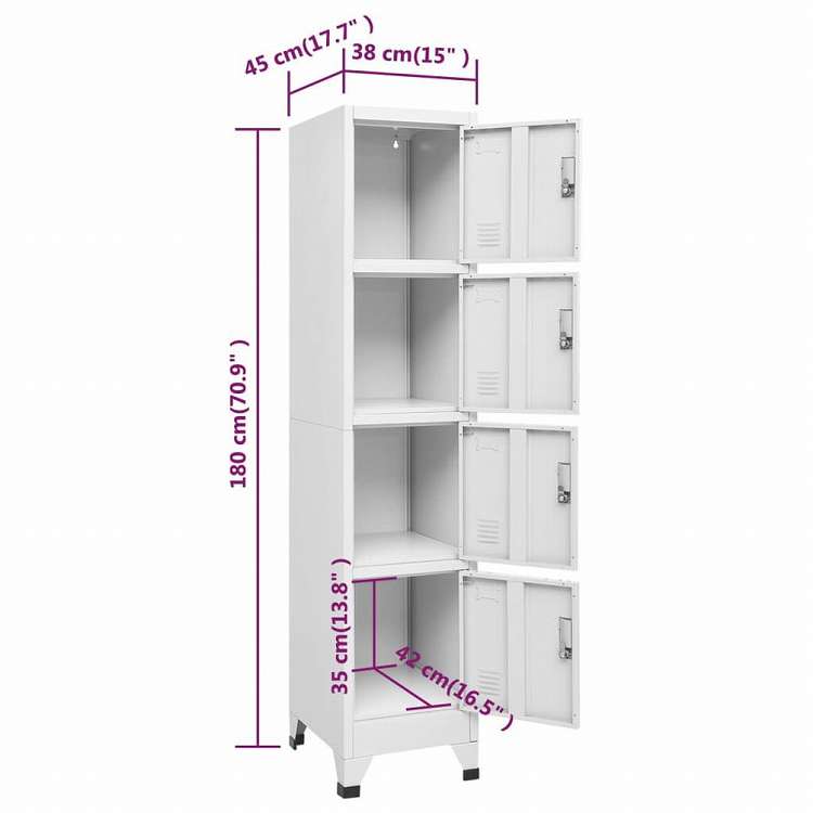 vidaXL ロッカーキャビネット 収納スペース4点付き 38x45x180cm家具 キャビネット&収納 収納キャビネット・ロッカー(代引不可)