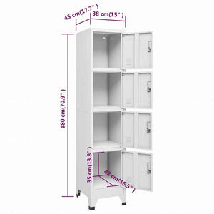 vidaXL ロッカーキャビネット 収納スペース4点付き 38x45x180cm家具 キャビネット&収納 収納キャビネット・ロッカー(代引不可)