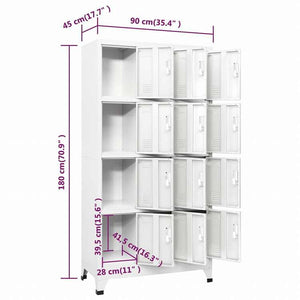 vidaXL ロッカーキャビネット 収納スペース12点付き 90x45x180cm家具 キャビネット&収納 収納キャビネット・ロッカー(代引不可)