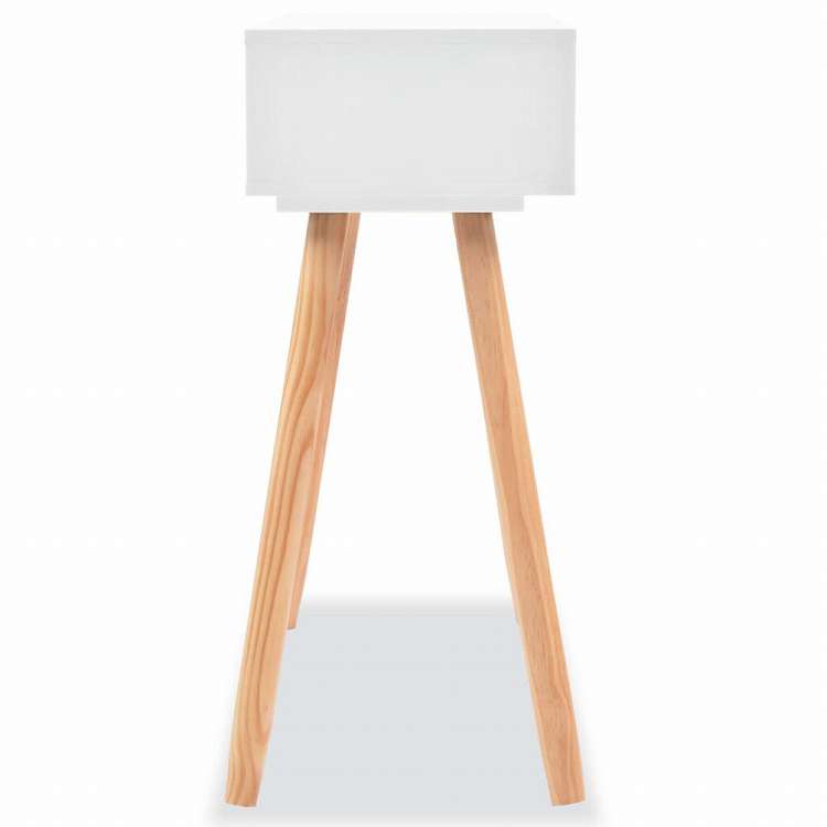 vidaXL コンソールテーブル パイン無垢材 80x30x72cm ホワイト家具 テーブル アクセントテーブル エンドテーブル(代引不可)