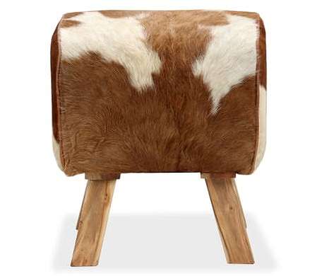 vidaXL スツール 本革製 40x30x45cm家具 ベンチ 倉庫・通路用ベンチ(代引不可)