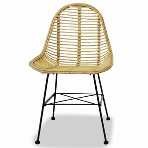 vidaXL ダイニングチェア 2点 天然籐家具 チェア キッチン・ダイニングルームチェア(代引不可)