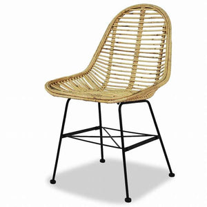 vidaXL ダイニングチェア 2点 天然籐家具 チェア キッチン・ダイニングルームチェア(代引不可)
