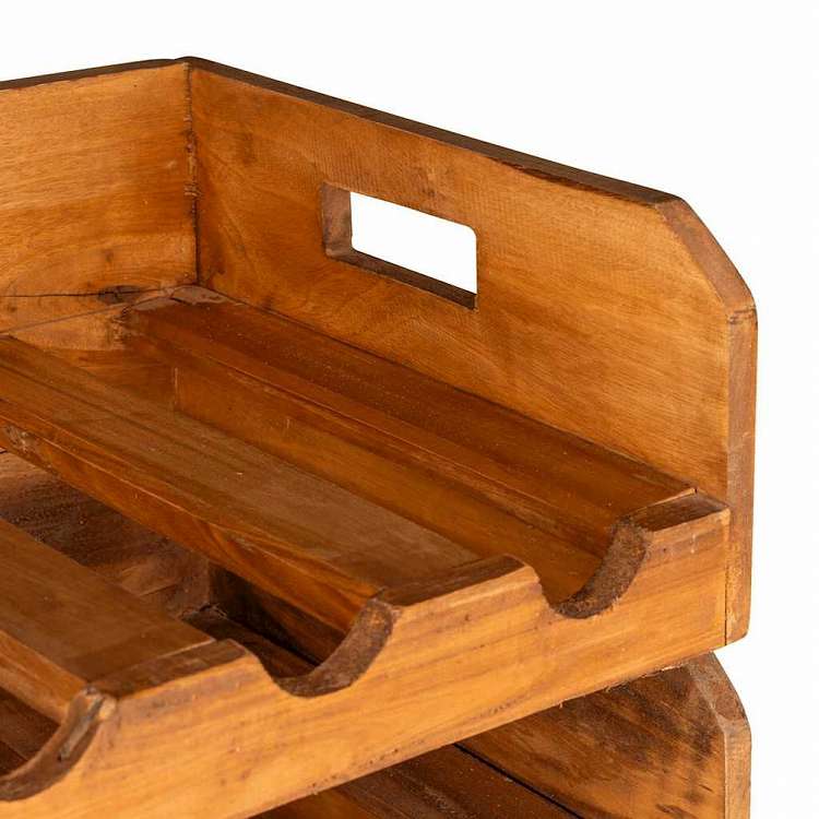 vidaXL ワインラック 4点 ボトル16本用 マホガニー無垢材家具 キャビネット&収納 ワインラック(代引不可)