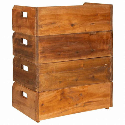 vidaXL ワインラック 4点 ボトル16本用 マホガニー無垢材家具 キャビネット&収納 ワインラック(代引不可)