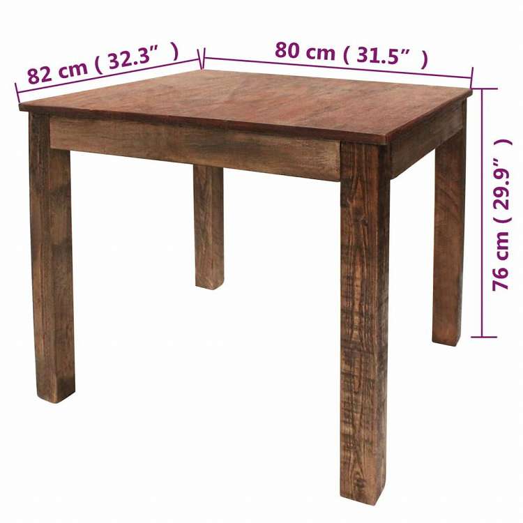 vidaXL ダイニングテーブル 混合再生木材 82x80x76cm家具 テーブル キッチン・ダイニングルームテーブル(代引不可)