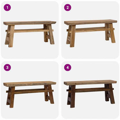 vidaXL ベンチ 混合再生木材&チーク無垢材 100x28x43cm家具 ベンチ 倉庫・通路用ベンチ(代引不可)