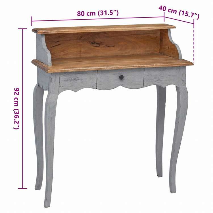vidaXL ライティングデスク マホガニー無垢材 80x40x92cm家具 オフィス家具 デスク(代引不可)