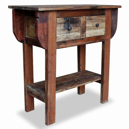 vidaXL コンソールテーブル 混合再生木材 80x35x80cm家具 テーブル アクセントテーブル エンドテーブル(代引不可)